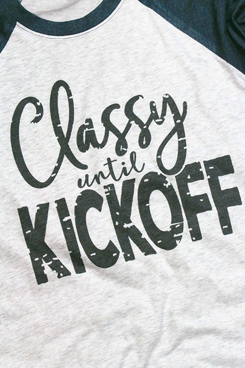 Classy Until Kickoff Tri-Blend Unisex 3/4 Raglan