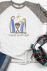 Come Let Us Adore Nativity Tri-Blend Unisex 3/4 Raglan
