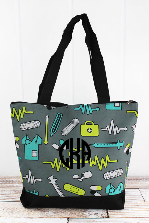 Nurse Life with Black Trim Tote Bag