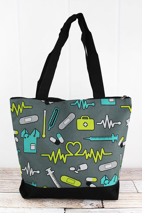 Nurse Life with Black Trim Tote Bag