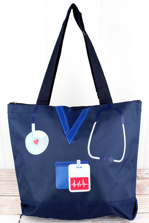Scrub Life Navy Tote Bag