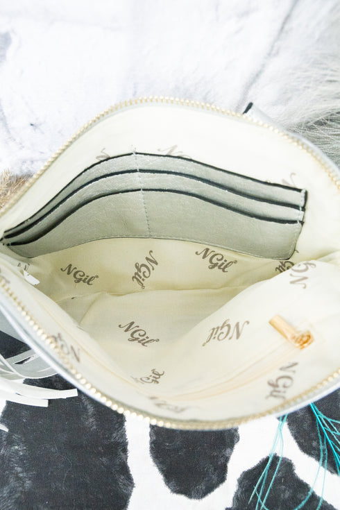 Silver Faux Leather Bangle Clutch