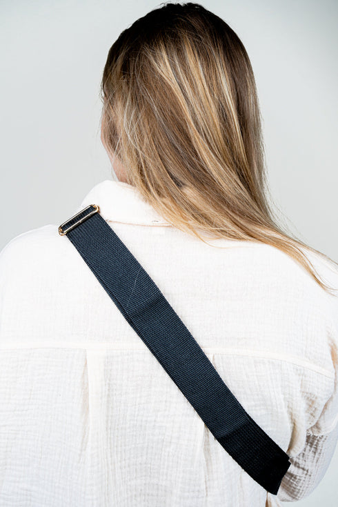 Black Faux Leather Small Lyla Sling Bag