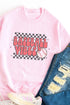 Checkered Baseball Vibes Ecosmart Crewneck Sweatshirt
