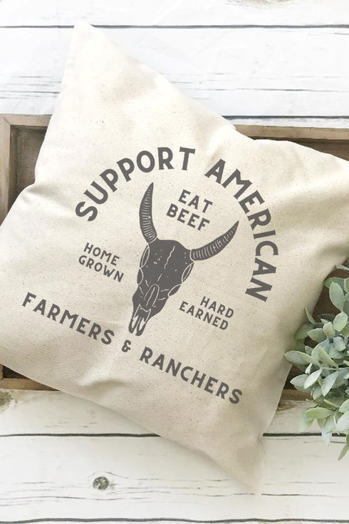 Support American Farmers & Ranchers Decorative Pillow Cover