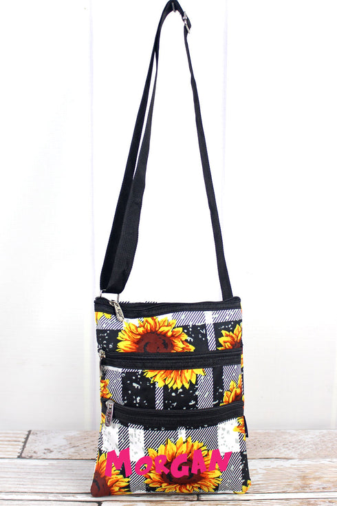 Sunflower Plaid Crossbody Bag