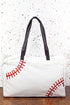 Embroidered Baseball Laces Day to Day Shoulder Tote