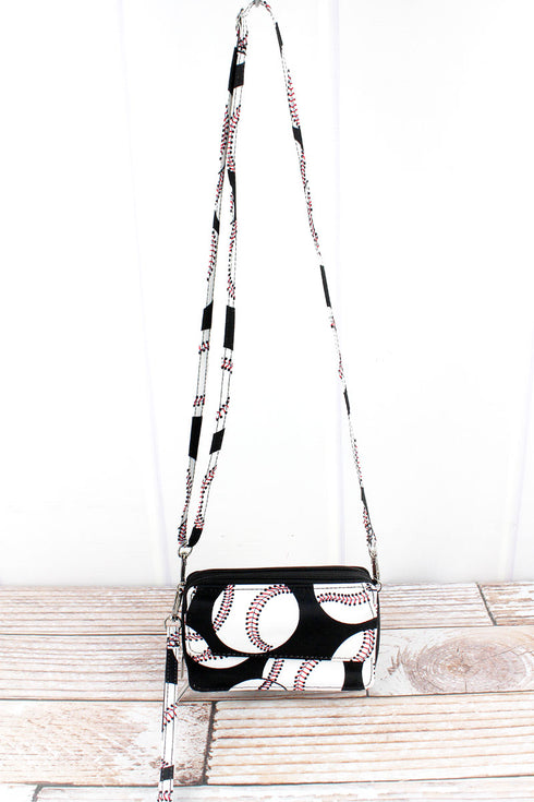 Baseball Crossbody Organizer Clutch