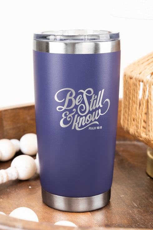 Be Still Purple Stainless Steel Travel Mug
