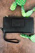 Black Faux Leather Wristlet Wallet