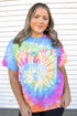 Love Smile Chenille Patch Tie Dye Tee
