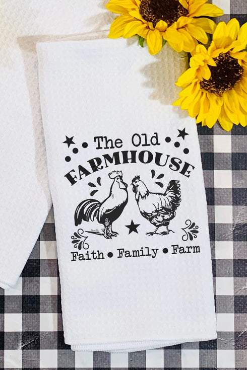 The Old Farmhouse Waffle Kitchen Towel