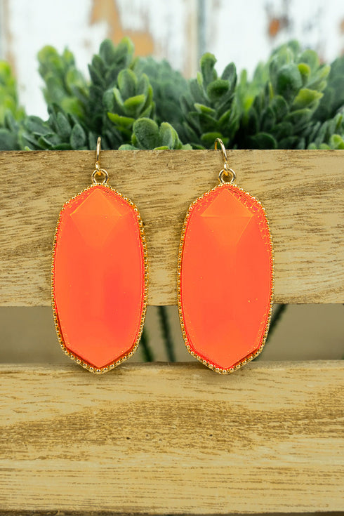Mia Neon Orange Earrings