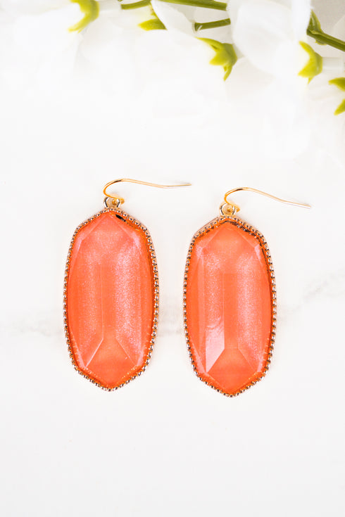 Mia Shimmer Coral Earrings