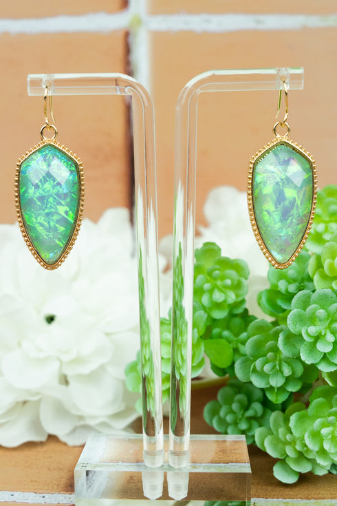 Lorelle Aqua Opal Petal Earrings