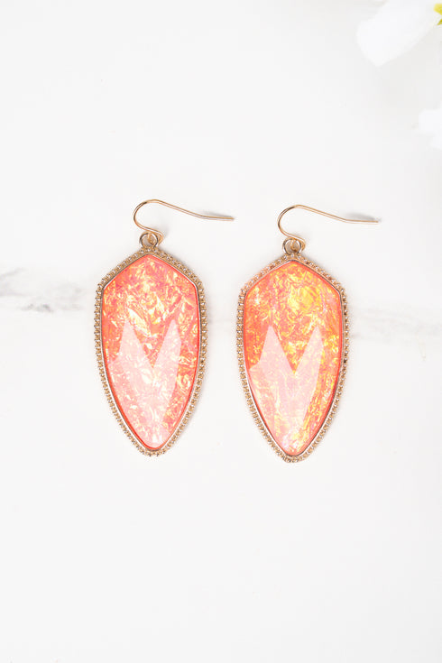 Lorelle Peach Opal Petal Earrings