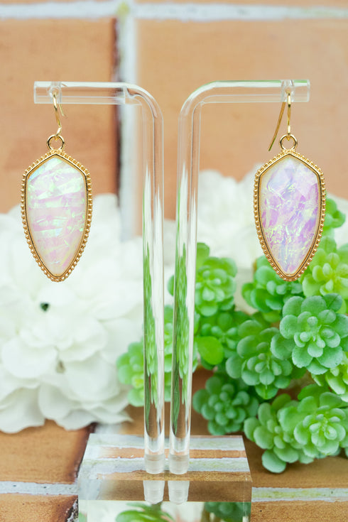 Lorelle White Opal Petal Earrings