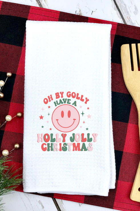 Oh By Golly Christmas Waffle Kitchen Towel