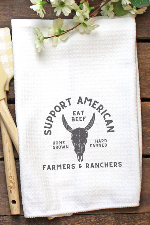 Support American Farmers & Ranchers Waffle Kitchen Towel