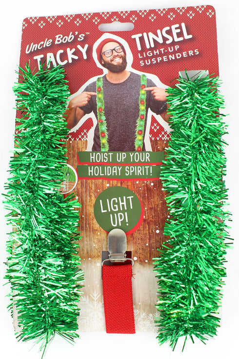 Tacky Tinsel Light-Up Suspenders