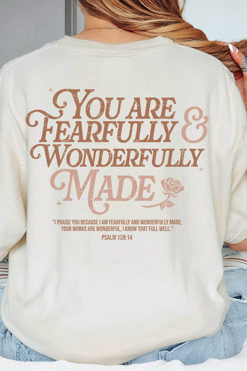 Wonderfully Made Front & Back Design Comfort Colors Adult Ring-Spun ...
