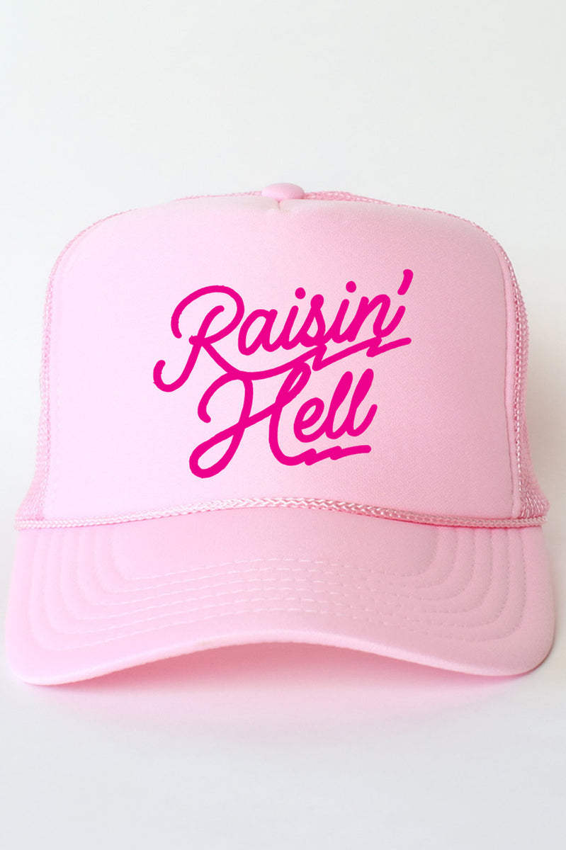 Pink Raisin' Hell Otto Soft Pink Foam Front Trucker Hat | HH – Howdy Honey