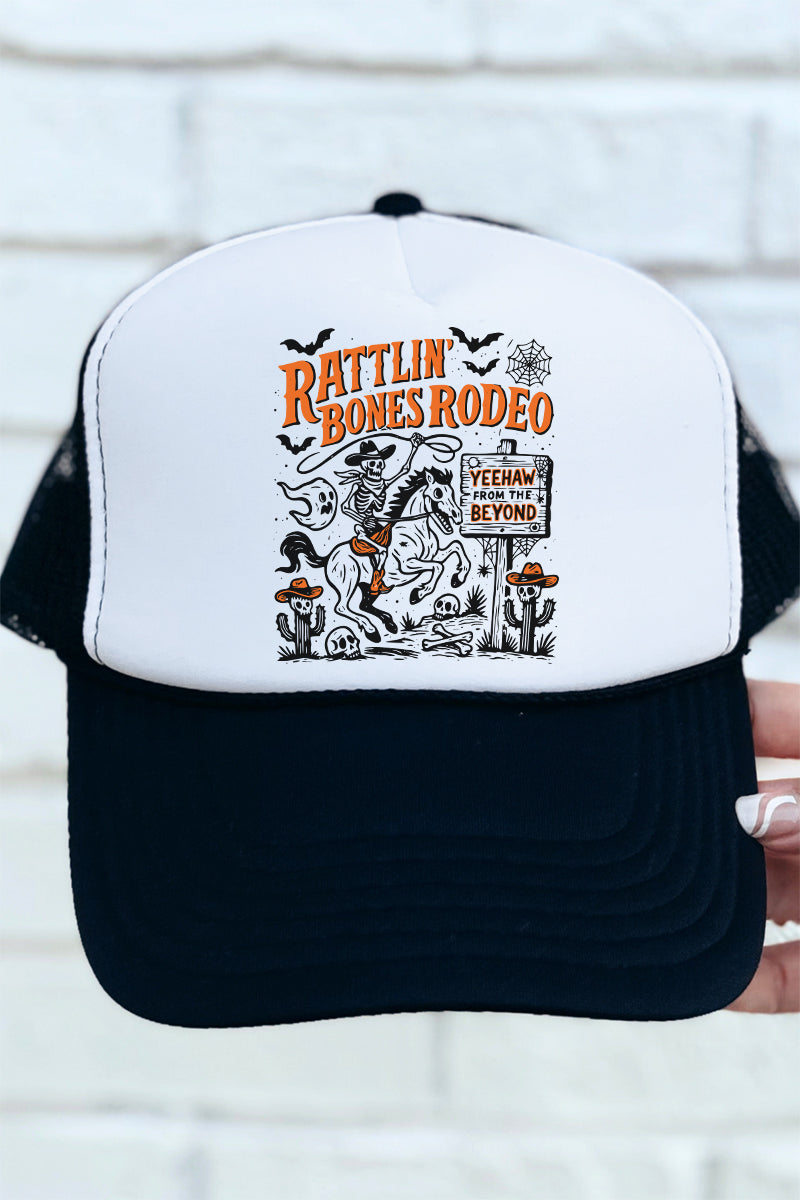 Rattlin' Bones Rodeo Otto Black with White Foam Front Trucker Hat | HH ...