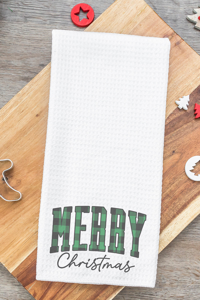 Horse Country Christmas Waffle Kitchen Towel