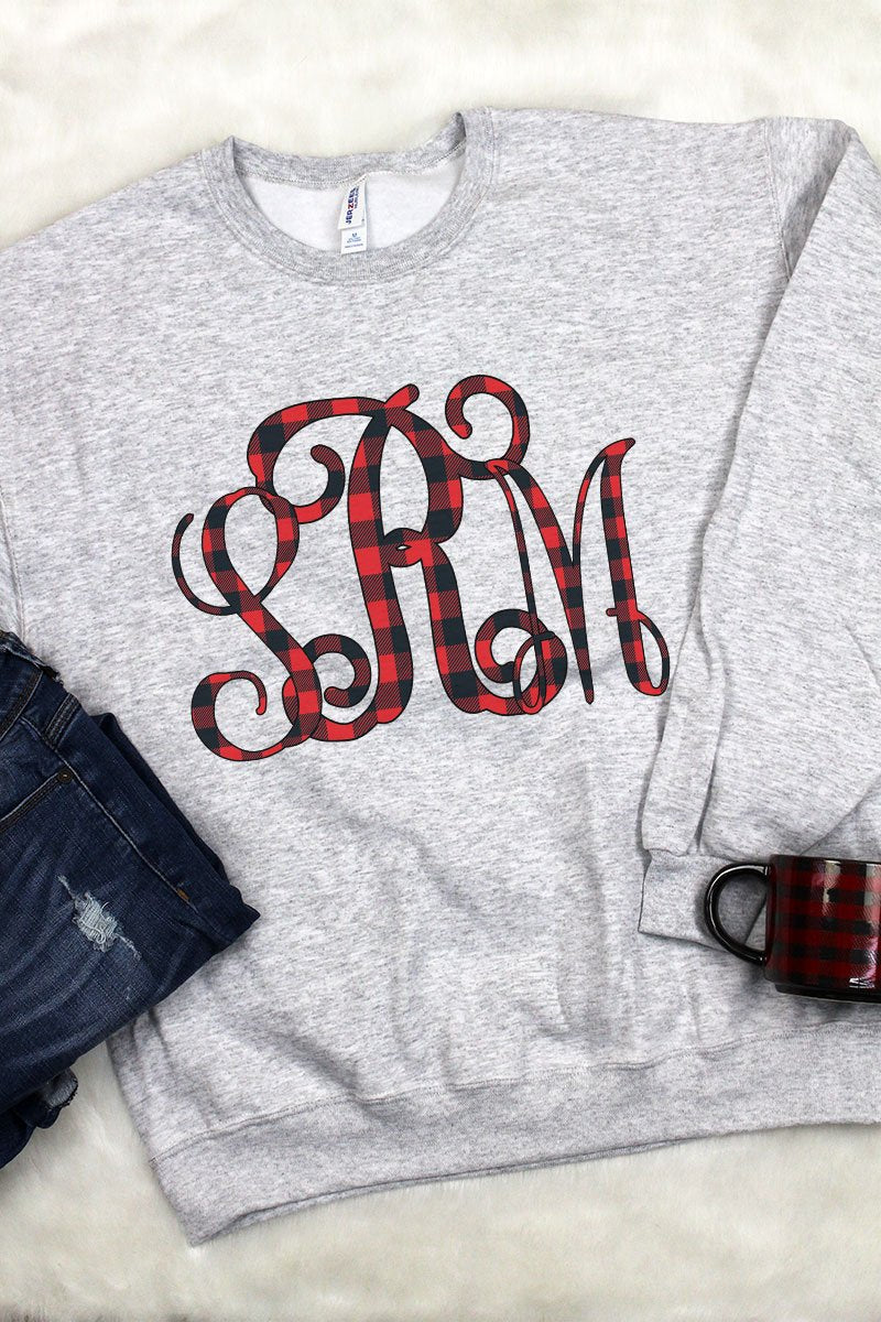 Full Monogrammed Buffalo Plaid Graphic Shirt