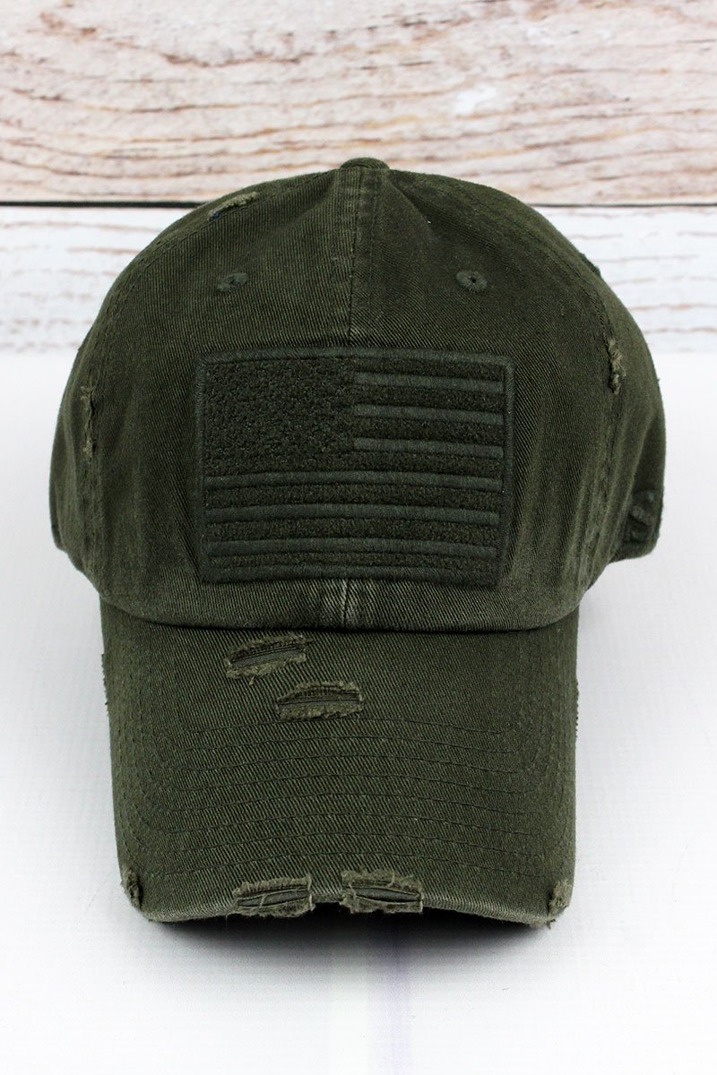 Distressed Digital City Camo Subdued Flag Tactical Operator Cap